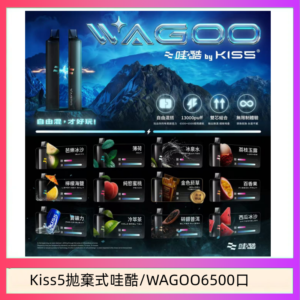 WAGOO哇酷Kiss5 6500口拋棄式 | 自由混搭雙口味 | 雙芯組合